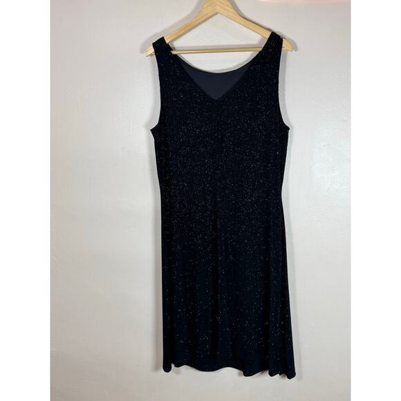 NWT VTG Y2K 90s Plus Size Coldwater Creek Stretch Sheath Midi Dress Black XL - Picture 5 of 11